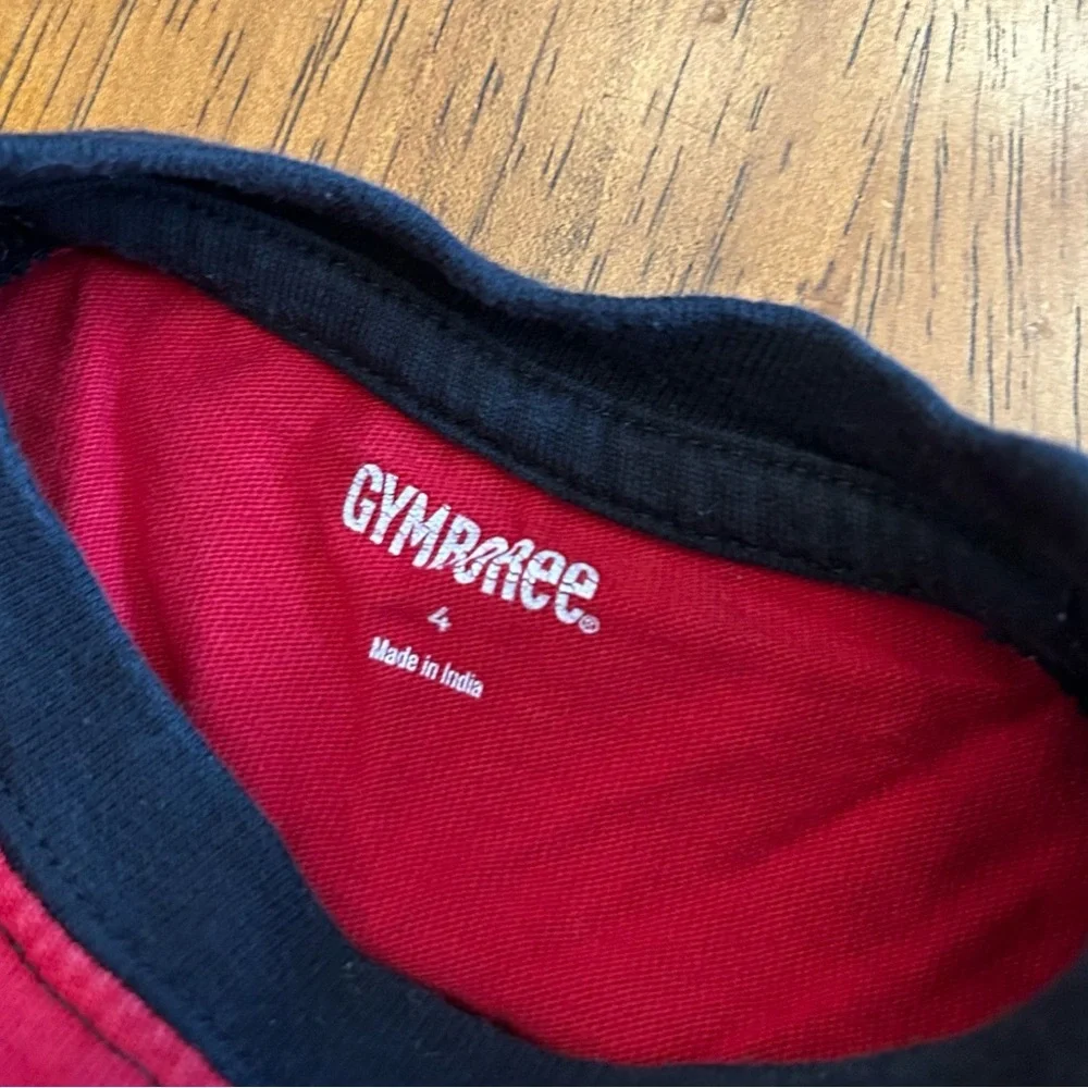 Gymboree “All I Want for Christmas Is Pizza” Raglan Tee | Boy Size 4 | Red/Black